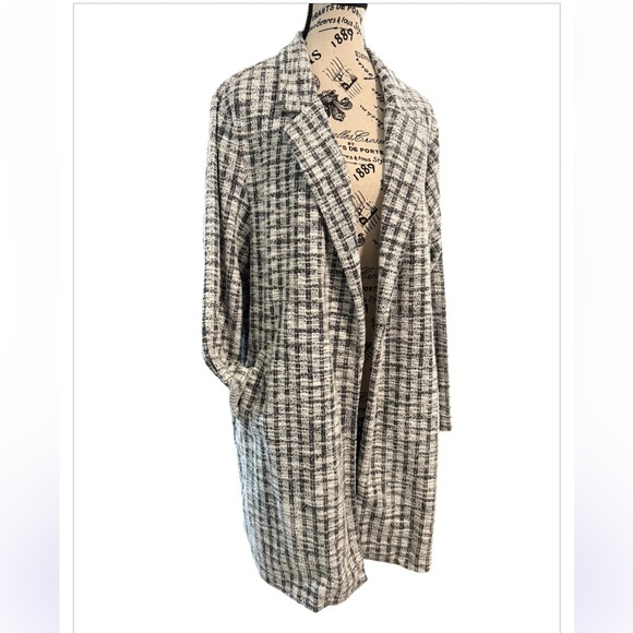 Melloday Tweed Open Front Jacket Blazer Shacket Pockets - Picture 1 of 9